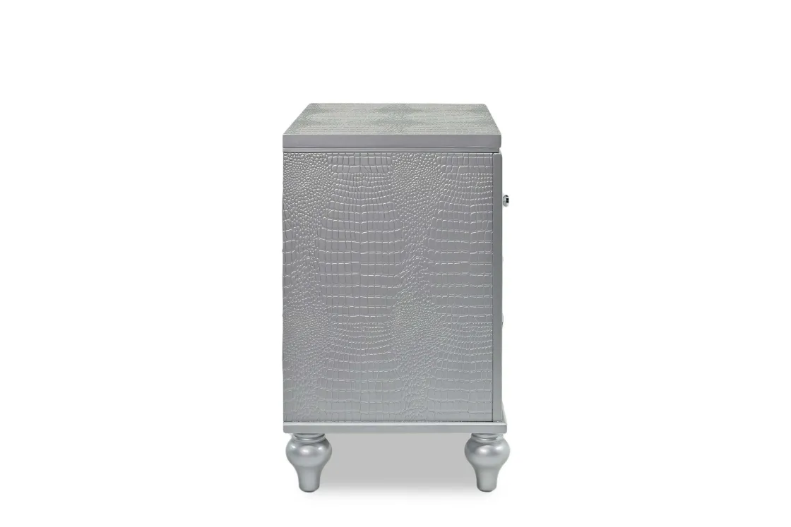 Mor Furniture Valentino Nightstand In Silver