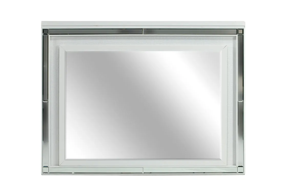 Mor Furniture Valentino Panel Bed, Dresser, Mirror & Nightstand In Silver, Twin