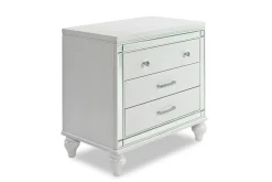 Mor Furniture Valentino Panel Bed, Dresser, Mirror & Nightstand In Silver, Twin
