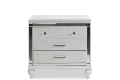 Mor Furniture Valentino Panel Bed, Dresser, Mirror & Nightstand In Silver, Twin