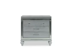 Mor Furniture Valentino Panel Bed, Dresser, Mirror & Nightstand In Silver, Twin