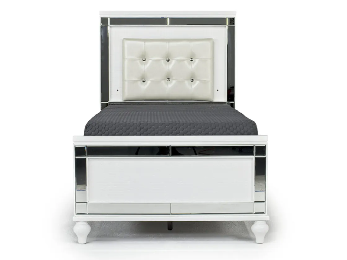 Mor Furniture Valentino Panel Bed In White, Twin