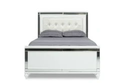 Mor Furniture Valentino Panel Bed In White, Twin