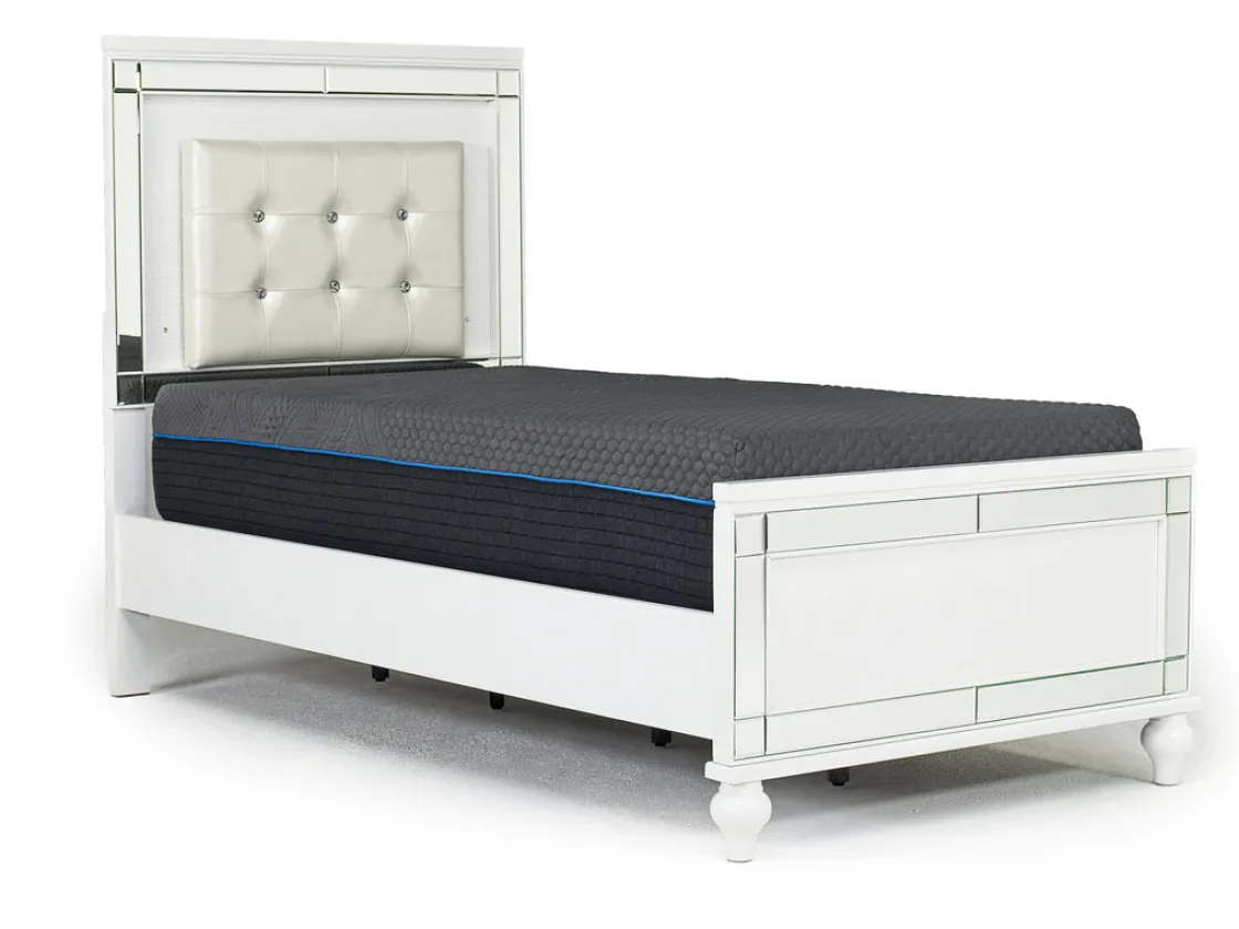 Mor Furniture Valentino Panel Bed In White, Twin