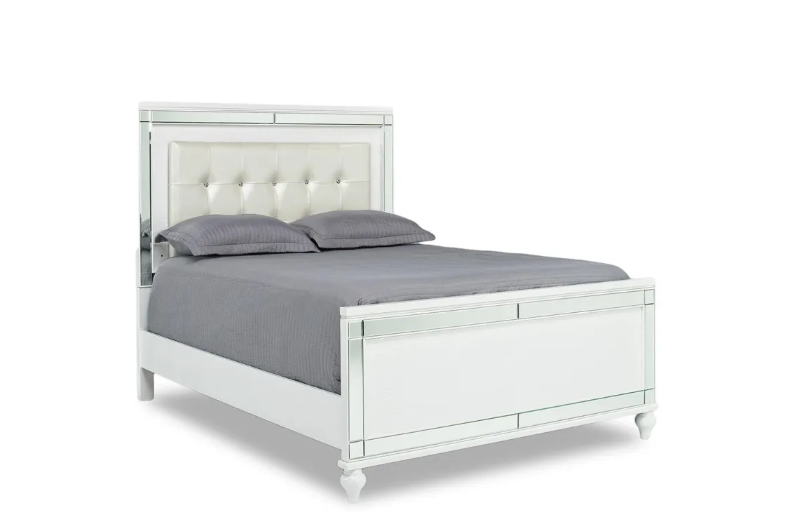 Mor Furniture Valentino Panel Bed In White, Twin
