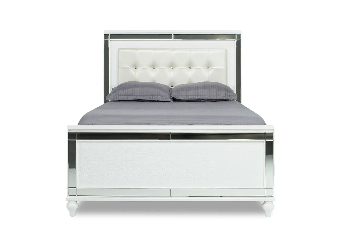Mor Furniture Valentino Panel Bed In White, Twin
