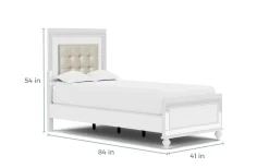 Mor Furniture Valentino Panel Bed In White, Twin