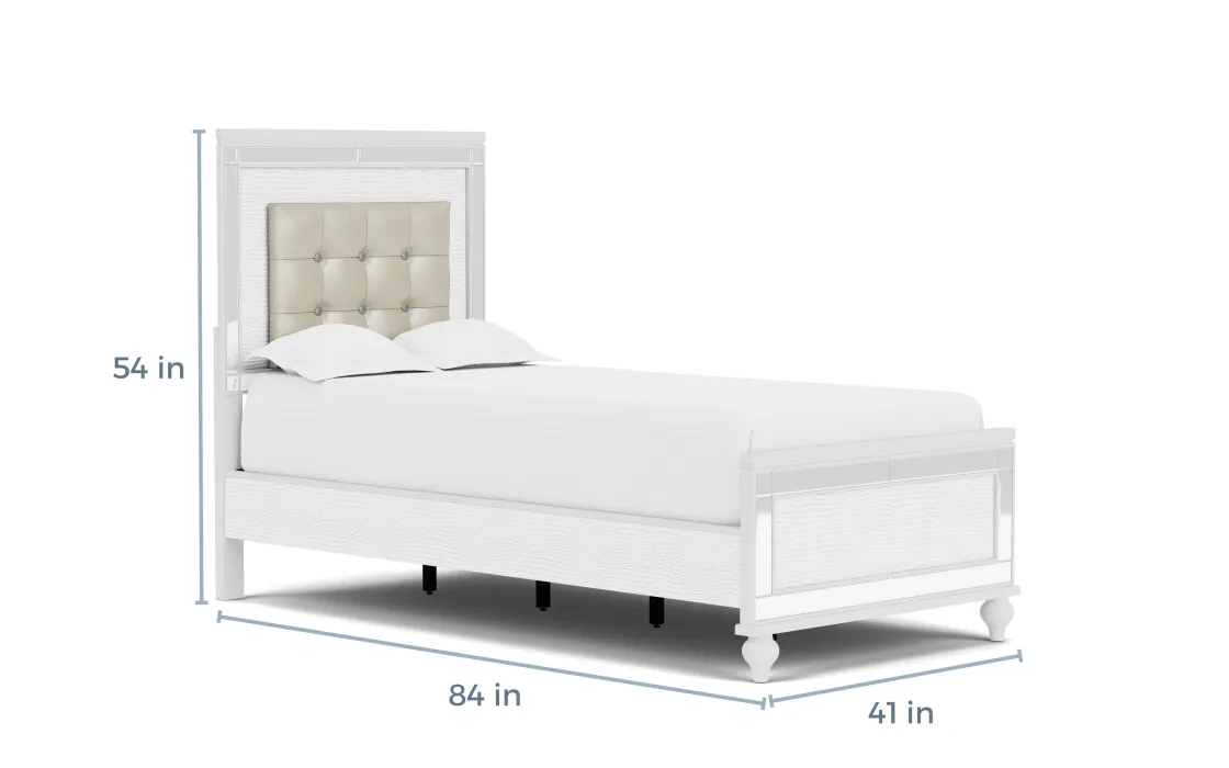 Mor Furniture Valentino Panel Bed In White, Twin