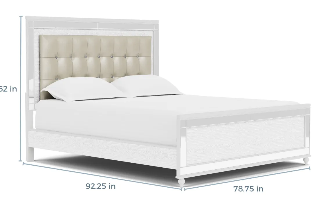 Mor Furniture Valentino Panel Bed In White, Twin