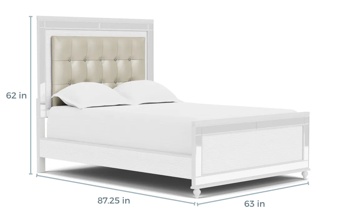 Mor Furniture Valentino Panel Bed In White, Twin