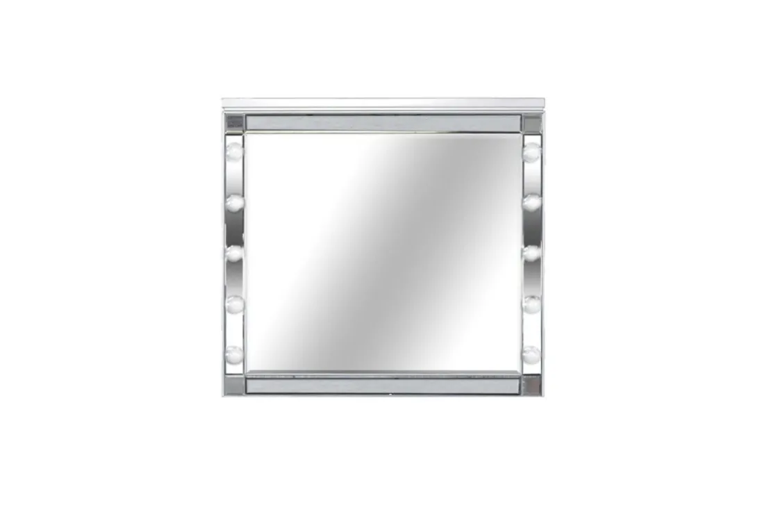 Mor Furniture Valentino Vanity & Mirror In Silver