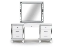 Mor Furniture Valentino Vanity & Mirror In Silver