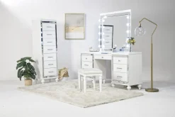 Mor Furniture Valentino Vanity & Mirror In Silver