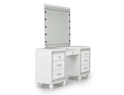 Mor Furniture Valentino Vanity, Mirror & Stool In Silver