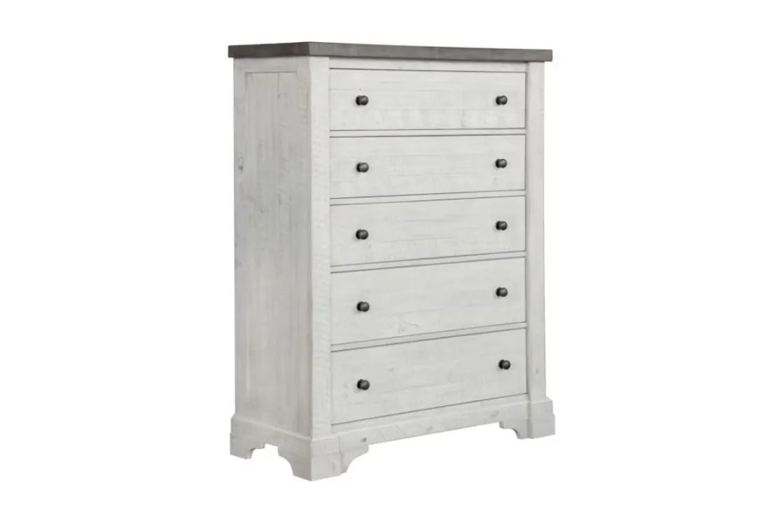 Mor Furniture Valley Ridge Chest In White Gray Finish