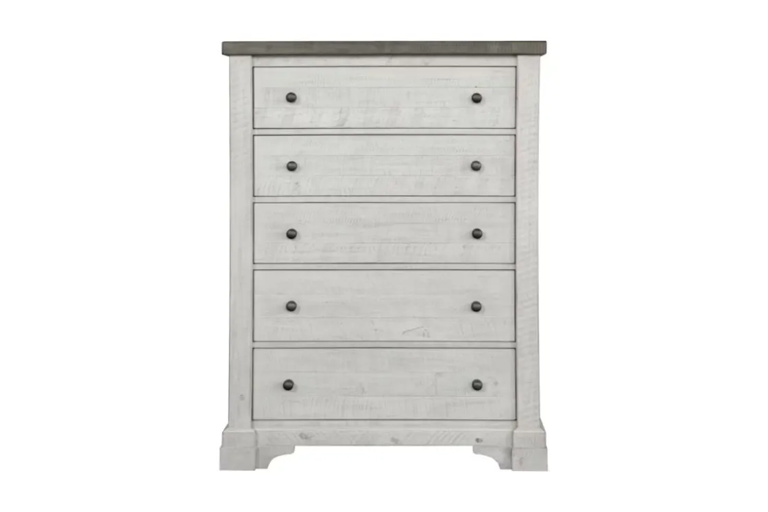 Mor Furniture Valley Ridge Chest In White Gray Finish