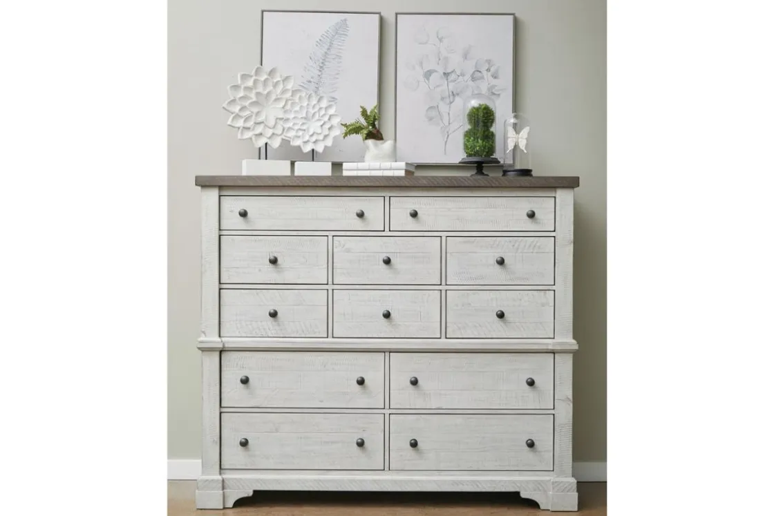 Mor Furniture Valley Ridge Mirror In White Gray Finish
