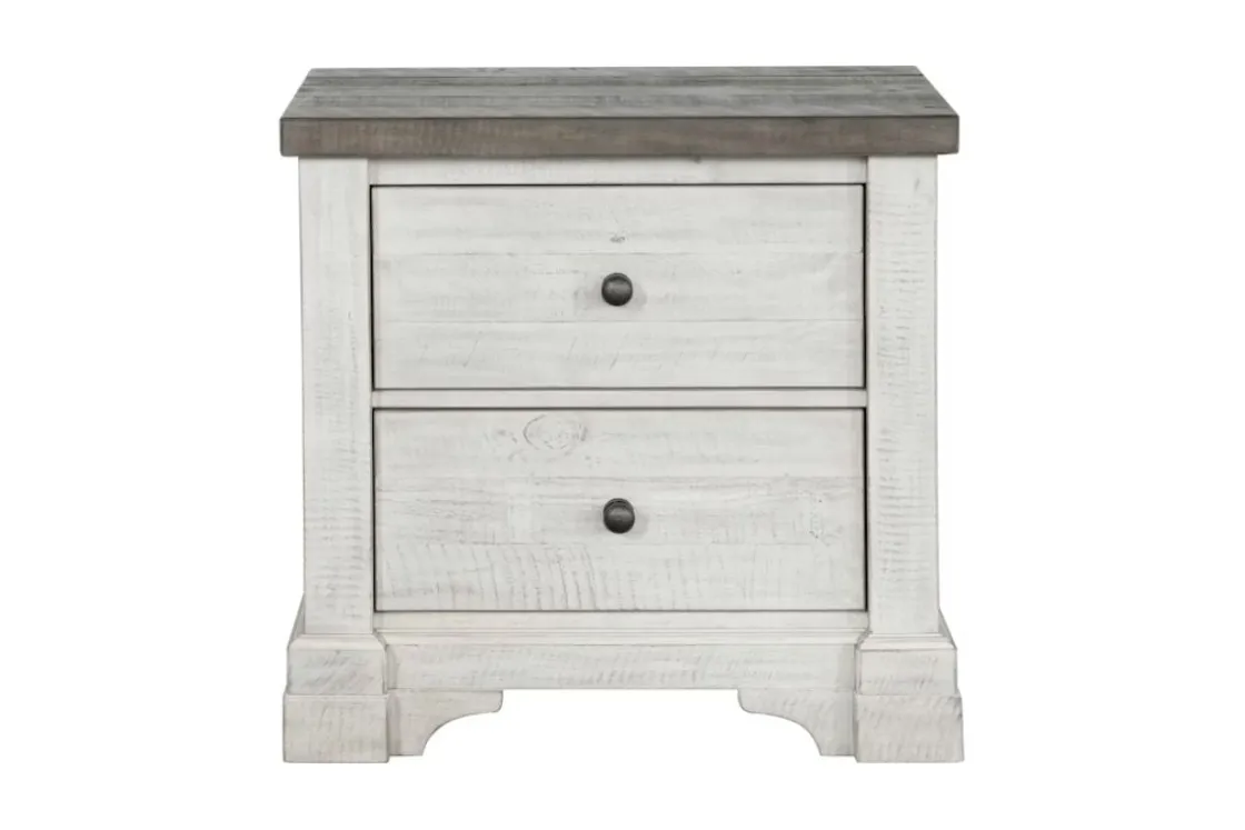 Mor Furniture Valley Ridge Nightstand In White Gray Finish