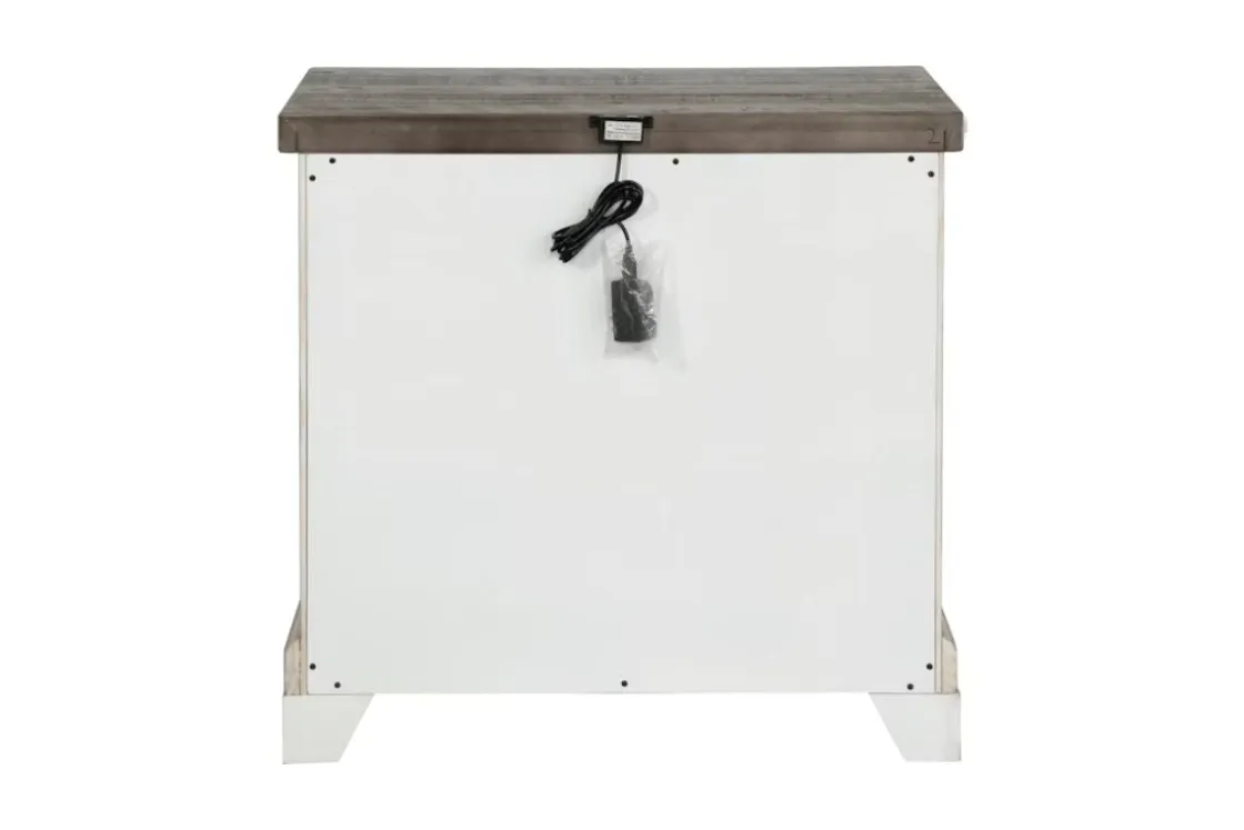 Mor Furniture Valley Ridge Nightstand In White Gray Finish