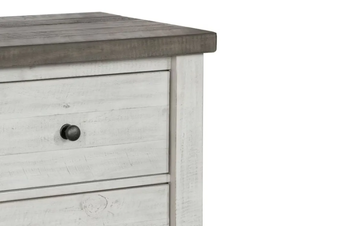 Mor Furniture Valley Ridge Nightstand In White Gray Finish