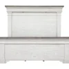Mor Furniture Valley Ridge Panel Bed In White Gray Finish, Queen
