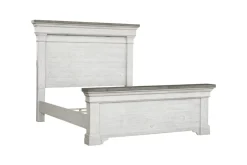 Mor Furniture Valley Ridge Panel Bed In White Gray Finish, Queen