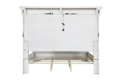 Mor Furniture Valley Ridge Panel Bed In White Gray Finish, Queen