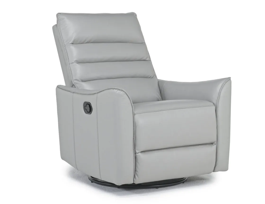 Mor Furniture Vasco Recliner In Dallas Light Gray Leather