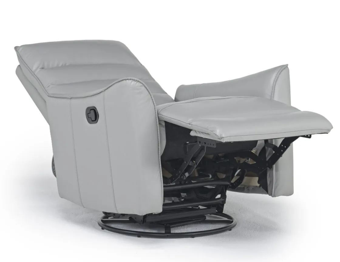 Mor Furniture Vasco Recliner In Dallas Light Gray Leather