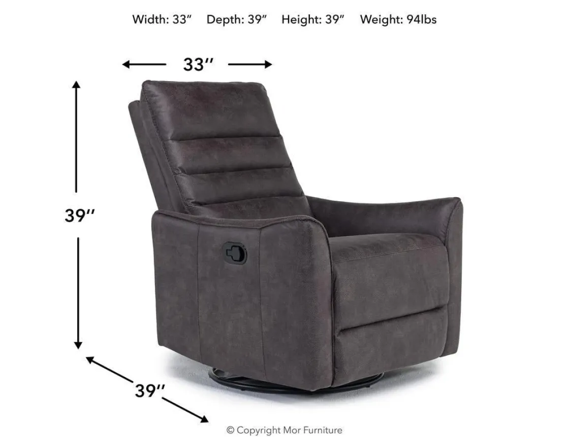 Mor Furniture Vasco Recliner In Dallas Light Gray Leather