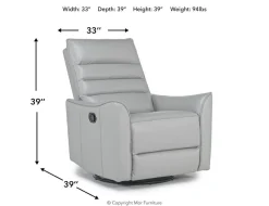 Mor Furniture Vasco Recliner In Dallas Light Gray Leather