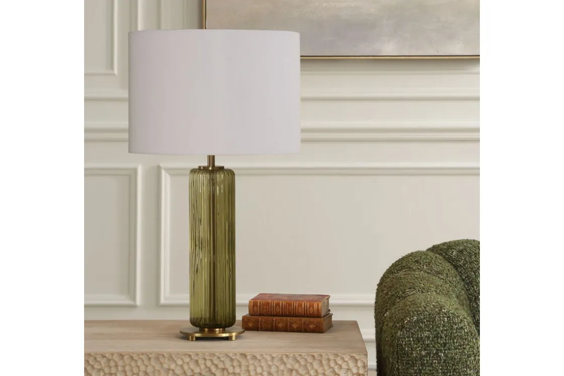 Mor Furniture Vera Glass Lamp In Green