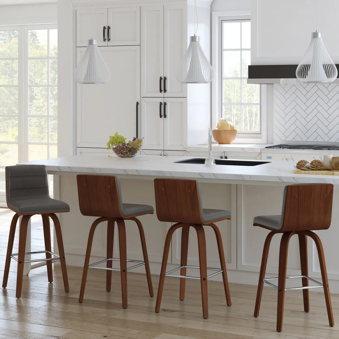 Mor Furniture Viena Counter Height Stool In Gray