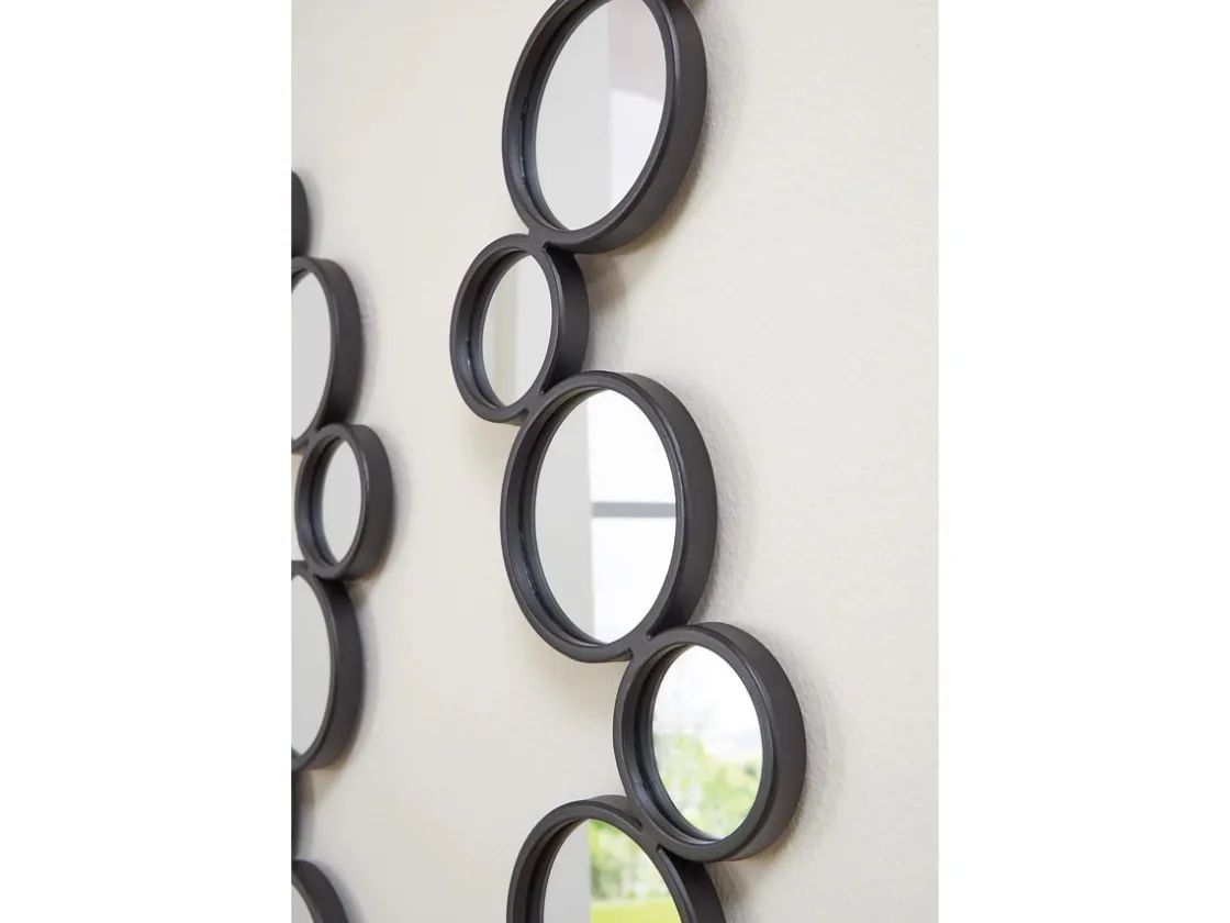 Mor Furniture Vinler Accent Mirrors In Black, Set Of 2