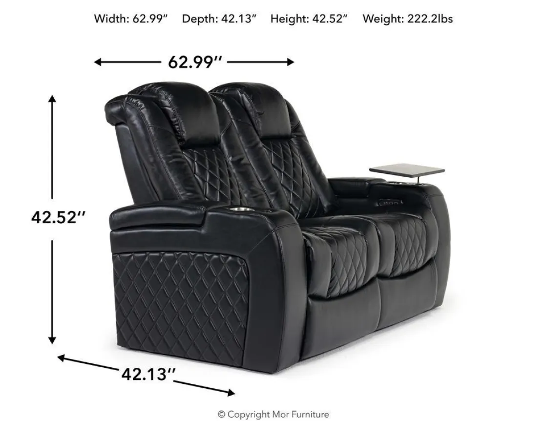 Mor Furniture Viper 2 Power Loveseat In Black