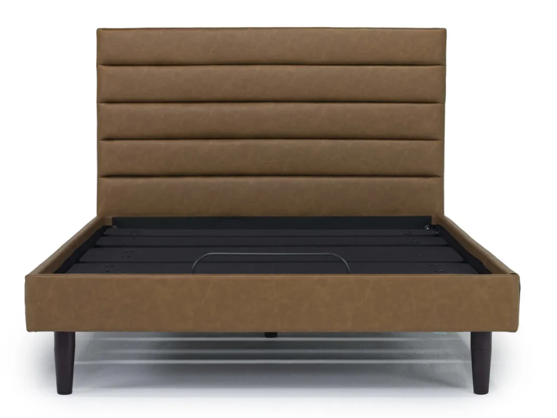 Mor Furniture Vista Upholstered Adjustable Foundation Bed In Charcoal, Full