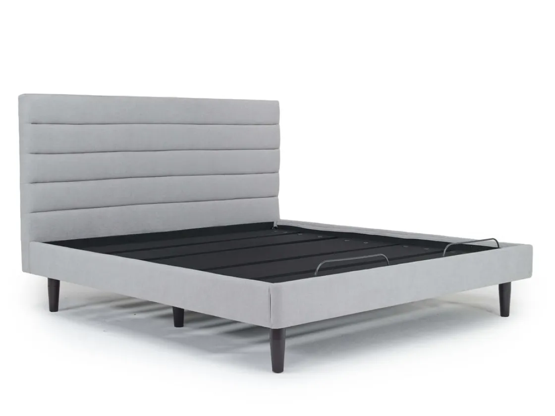Mor Furniture Vista Upholstered Adjustable Foundation Bed In Charcoal, Full