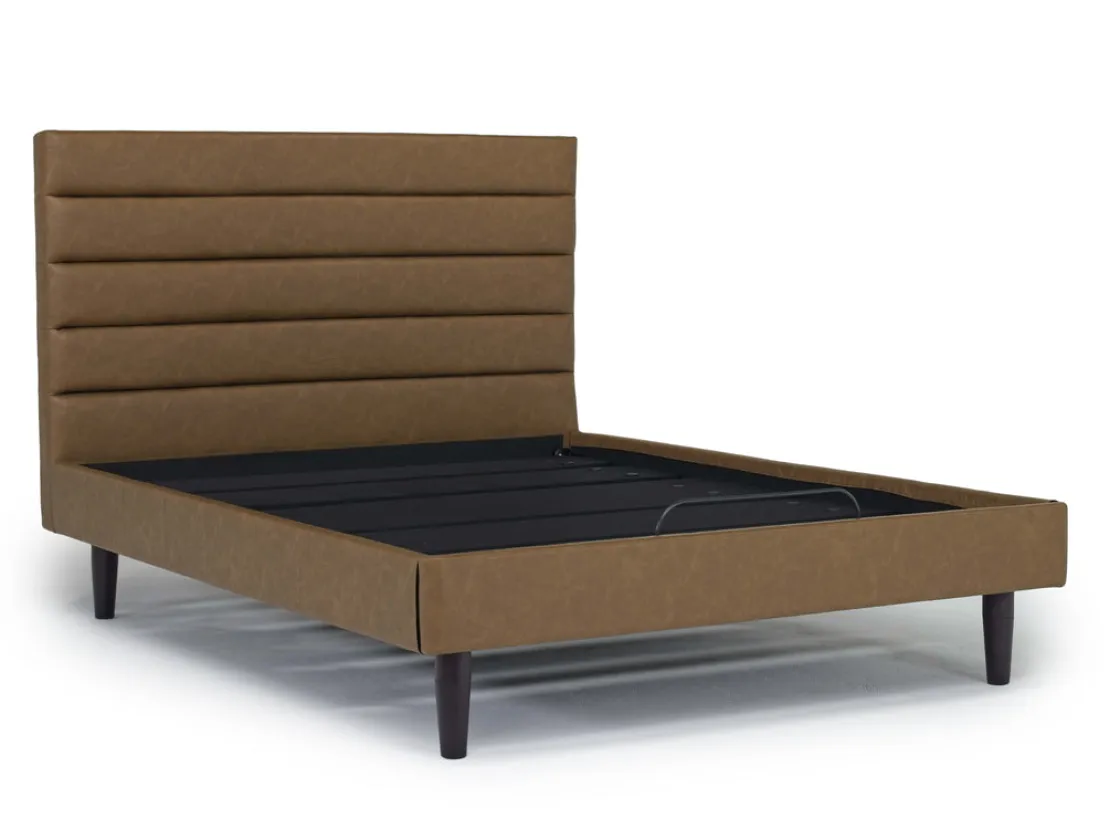 Mor Furniture Vista Upholstered Adjustable Foundation Bed In Charcoal, Full