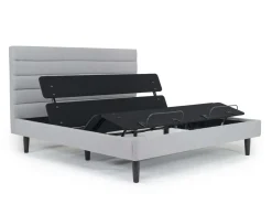 Mor Furniture Vista Upholstered Adjustable Foundation Bed In Charcoal, Full