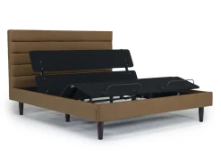Mor Furniture Vista Upholstered Adjustable Foundation Bed In Charcoal, Full