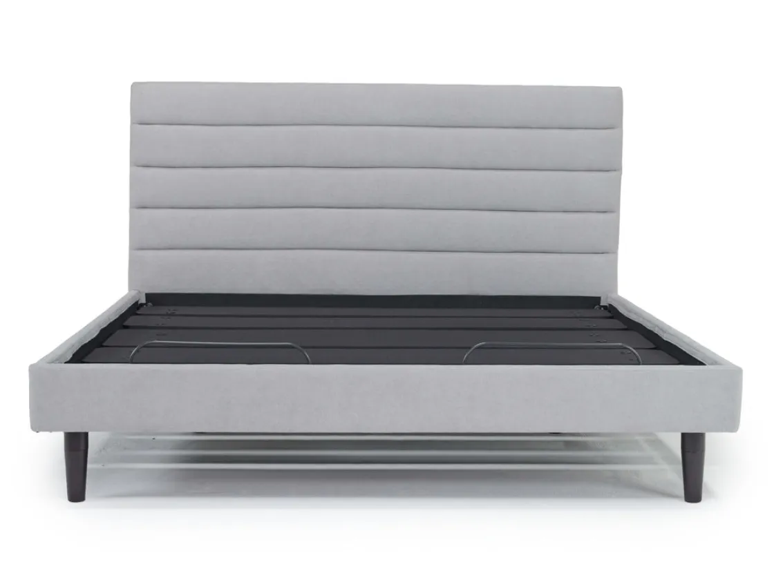 Mor Furniture Vista Upholstered Adjustable Foundation Bed In Charcoal, Full