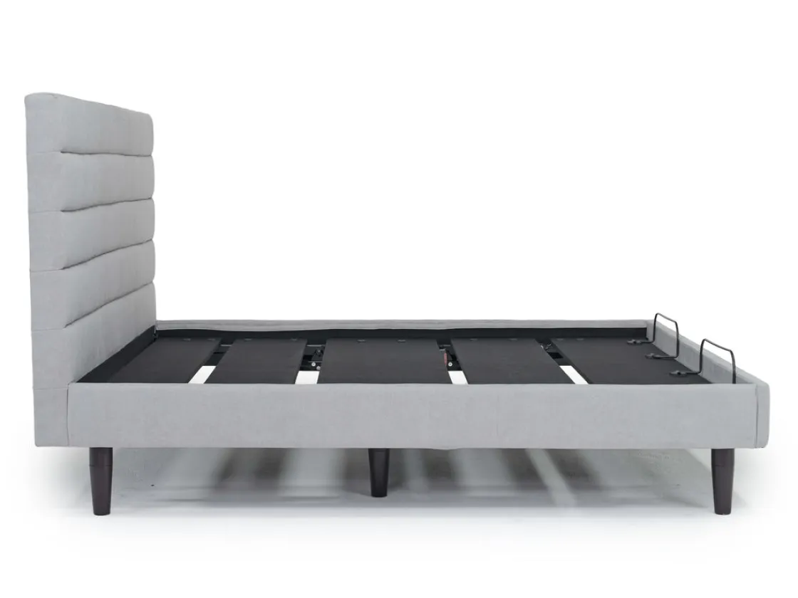 Mor Furniture Vista Upholstered Adjustable Foundation Bed In Charcoal, Full