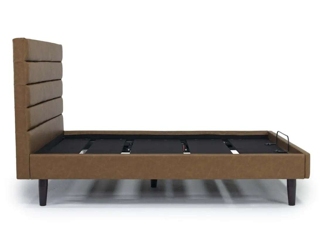 Mor Furniture Vista Upholstered Adjustable Foundation Bed In Charcoal, Full