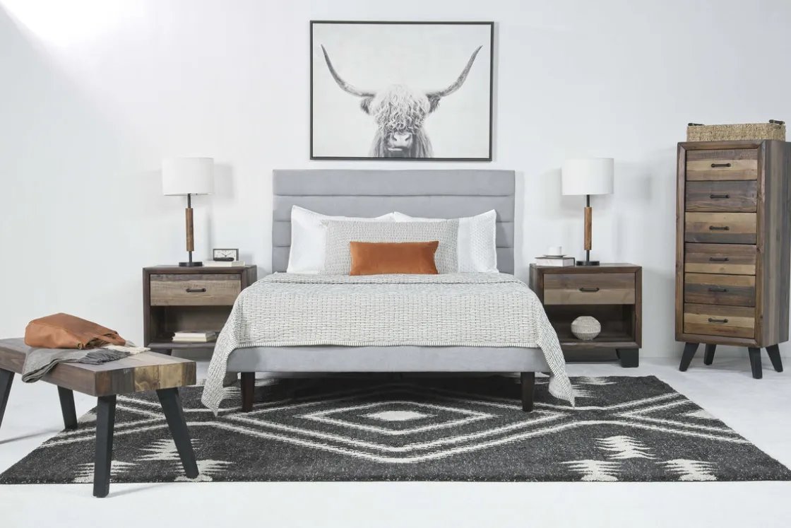 Mor Furniture Vista Upholstered Adjustable Foundation Bed In Charcoal, Full