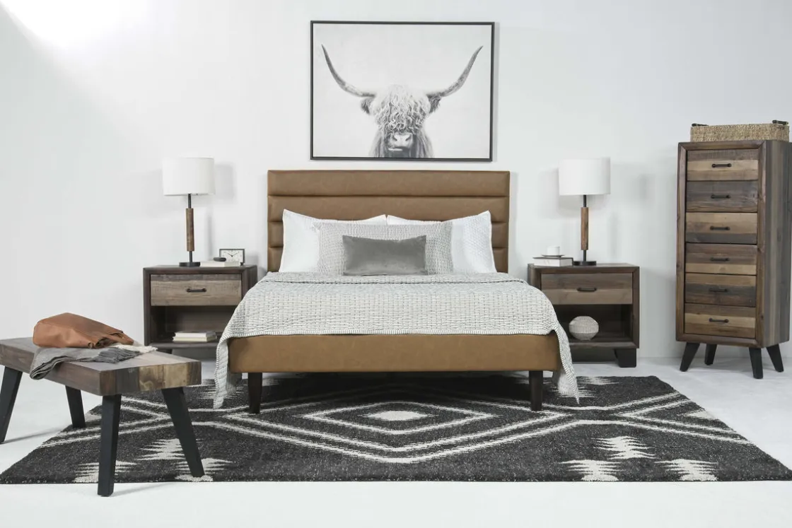 Mor Furniture Vista Upholstered Adjustable Foundation Bed In Charcoal, Full