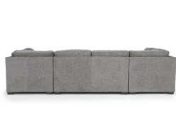 Mor Furniture Vivian Full Pullout Dual Chaise Sectional In Gray Fabric, Right Facing