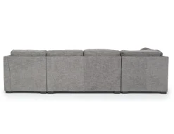 Mor Furniture Vivian Full Pullout Dual Chaise Sectional In Gray Fabric, Right Facing