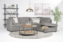 Mor Furniture Vivian Full Pullout Sofa Sleeper Tux Chaise In Gray, Left Facing