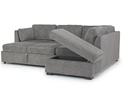 Mor Furniture Vivian Full Pullout Sofa Sleeper Tux Chaise In Gray, Left Facing