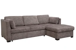 Mor Furniture Vivian Full Pullout Sofa Chaise In Gray Fabric, Left Facing